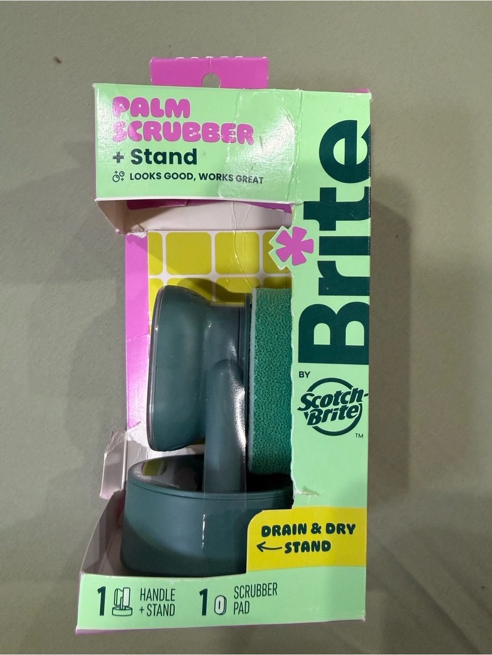 Palm Scrubber with Stand - Green